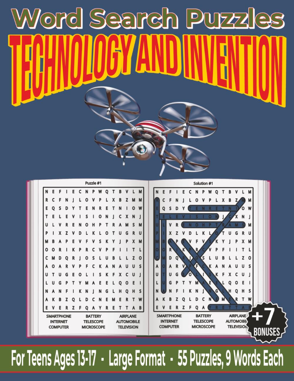 Technology and Inventions - Word Search Puzzles: Screen-Free! Challenging Brain Activity for Teens 13-17 (Word Search Puzzles for Teens Ages 13–17)