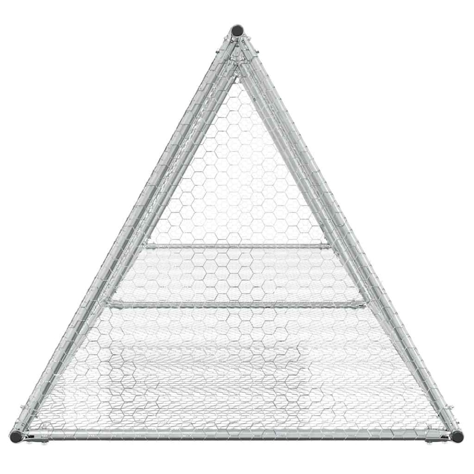 Homgoday Jaula para conejos plateada 400 x 105 x 91 cm de acero galvanizado, decoración de muebles, muebles de interior/exterior para salón, oficina