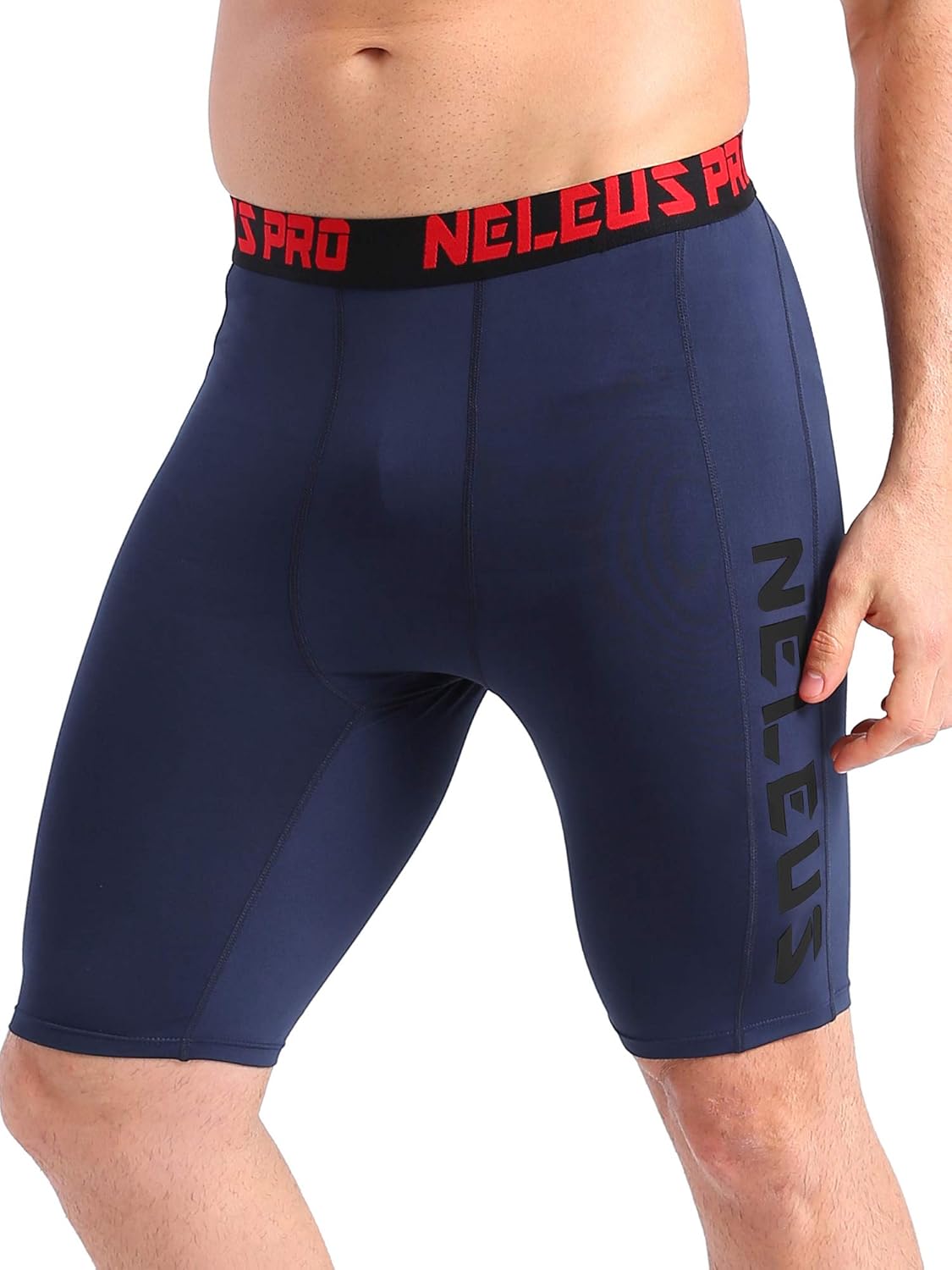 NELEUS Men's 3 Pack Running Compression Shorts with Pockets - Image 2