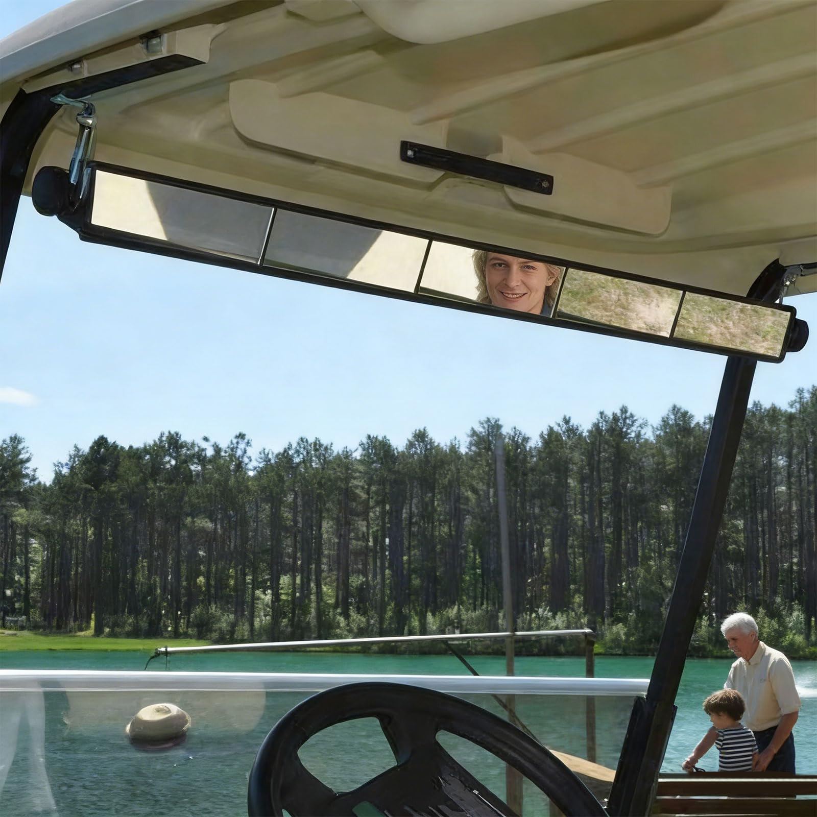 Voiturette de golf à 4 panneaux réglable pour différents modèles avec antireflet et large champ de vision en verre