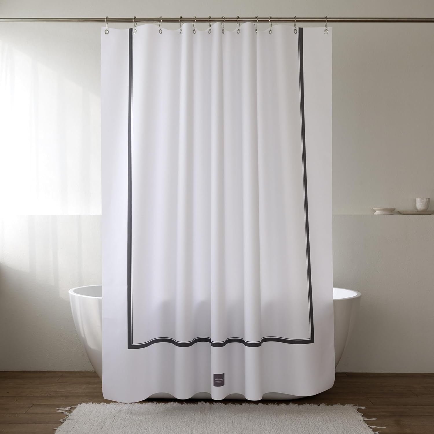 Quick-Dry Lightweight Shower Curtain – Made in Korea, Designed for Daily Showers | Frame | 71” W x 74” L