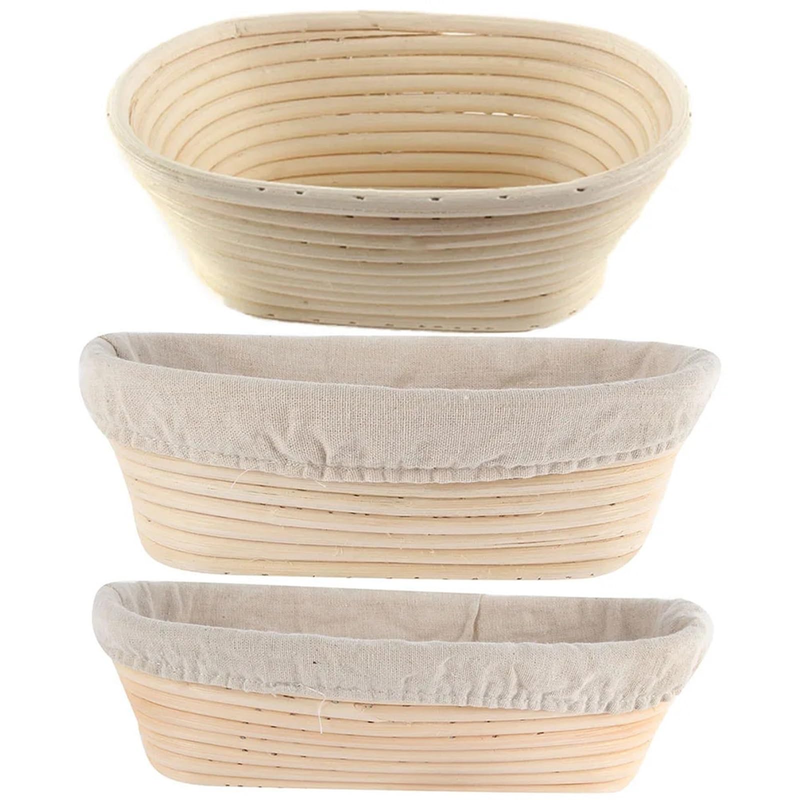 Brot Sauerteig Korb Runder ovaler Rattan-Brot-Gärkorb, Brot-Backform, Form, Brot, Teig, Gärkorb Für Das Aufgehen Von Brot(Oval-28 * 14 * 8cm)