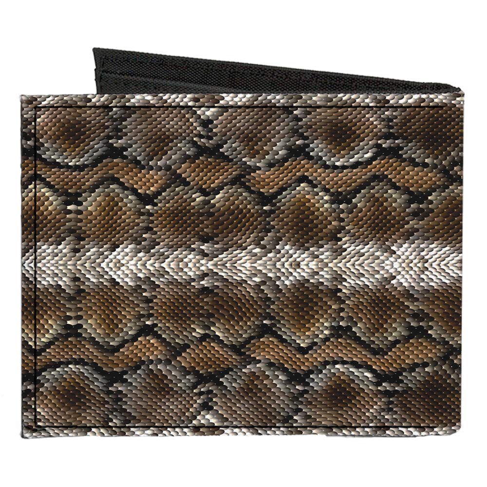 Buckle-Down Men's Standard Canvas Bifold Wallet Snake Skin, 4.0
