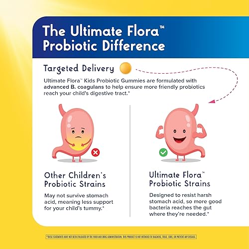 Miniatura 3 de Renew Life Gomitas prebióticas y probióticas de frambuesa para niños, suplemento diario para la salud digestiva e inmunológica, B. Coagulans y B.