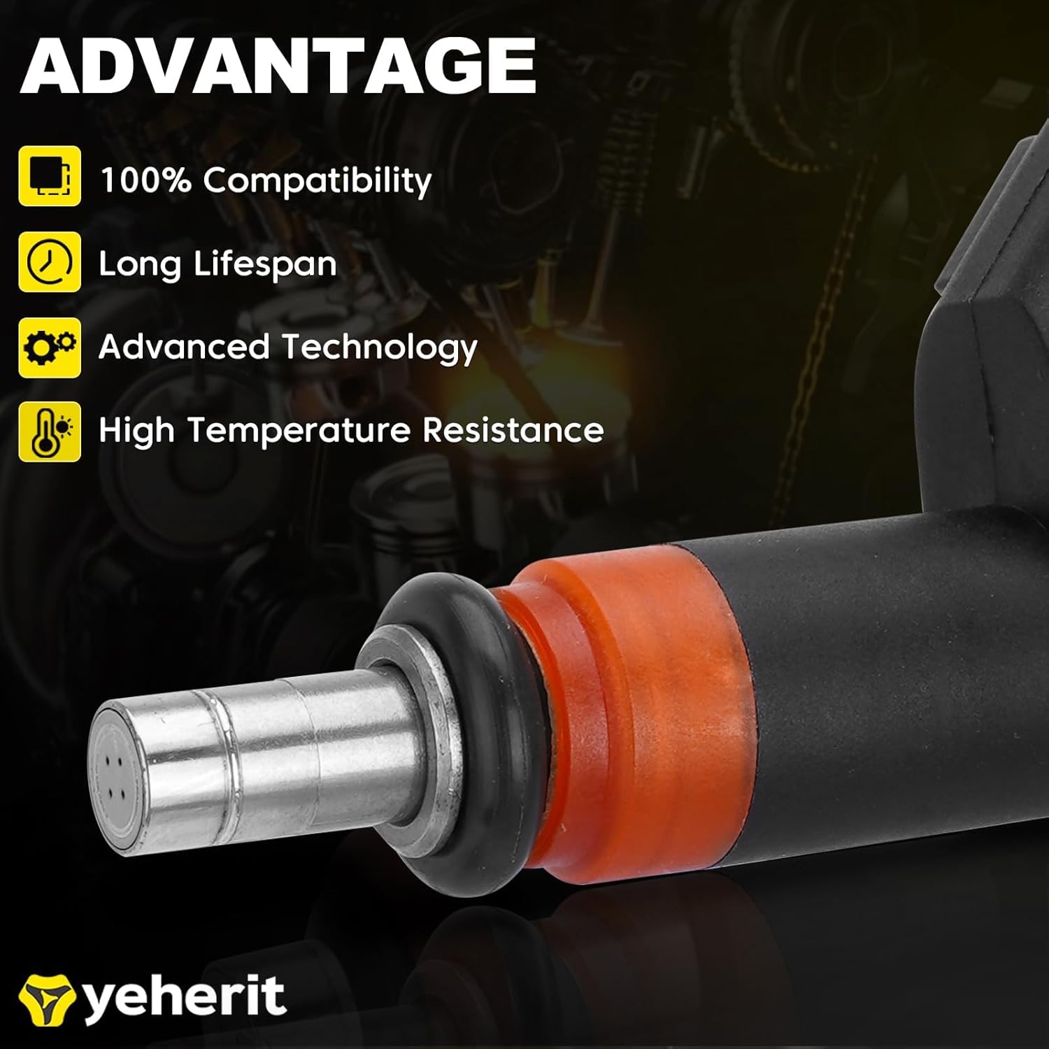 Set of 8 Fuel Injectors Compatible with Hemi 5.7L Ram 1500, 2500, 3500, Dodge Charger, Durango, Challenger, Magnum, Jeep Grand Cherokee, Commander, Chrysler 300 Aspen - Replace# FJ732, 05037479AA