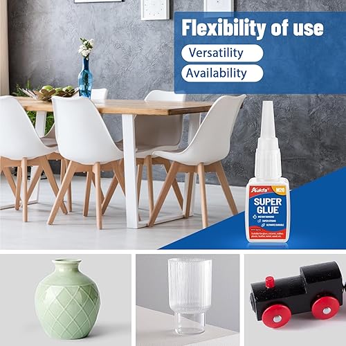 Miniatura 4 de Aukfa - Adhesivo de cianoacrilato de alta adherencia y secado rápido para tus necesidades de reparación, pegamento de reparación multiusos
