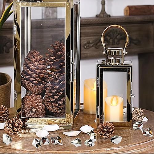 Miniatura 4 de HappyFiller Cubos de rocas de hielo falsas plateadas, gemas acrílicas del tesoro para rellenos de jarrones, dispersos de mesa de boda, manualidades,