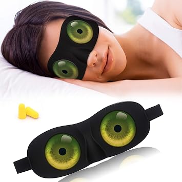 Tphon Eye Sleep Mask Funny Blindfold for Women Men Kid, Upgraded 3D Contoured 100% Blackout Sleeping Mask with Adjustable Strap, Soft Night Blindfold Eye Shades for Travel Naps Shift Works Games