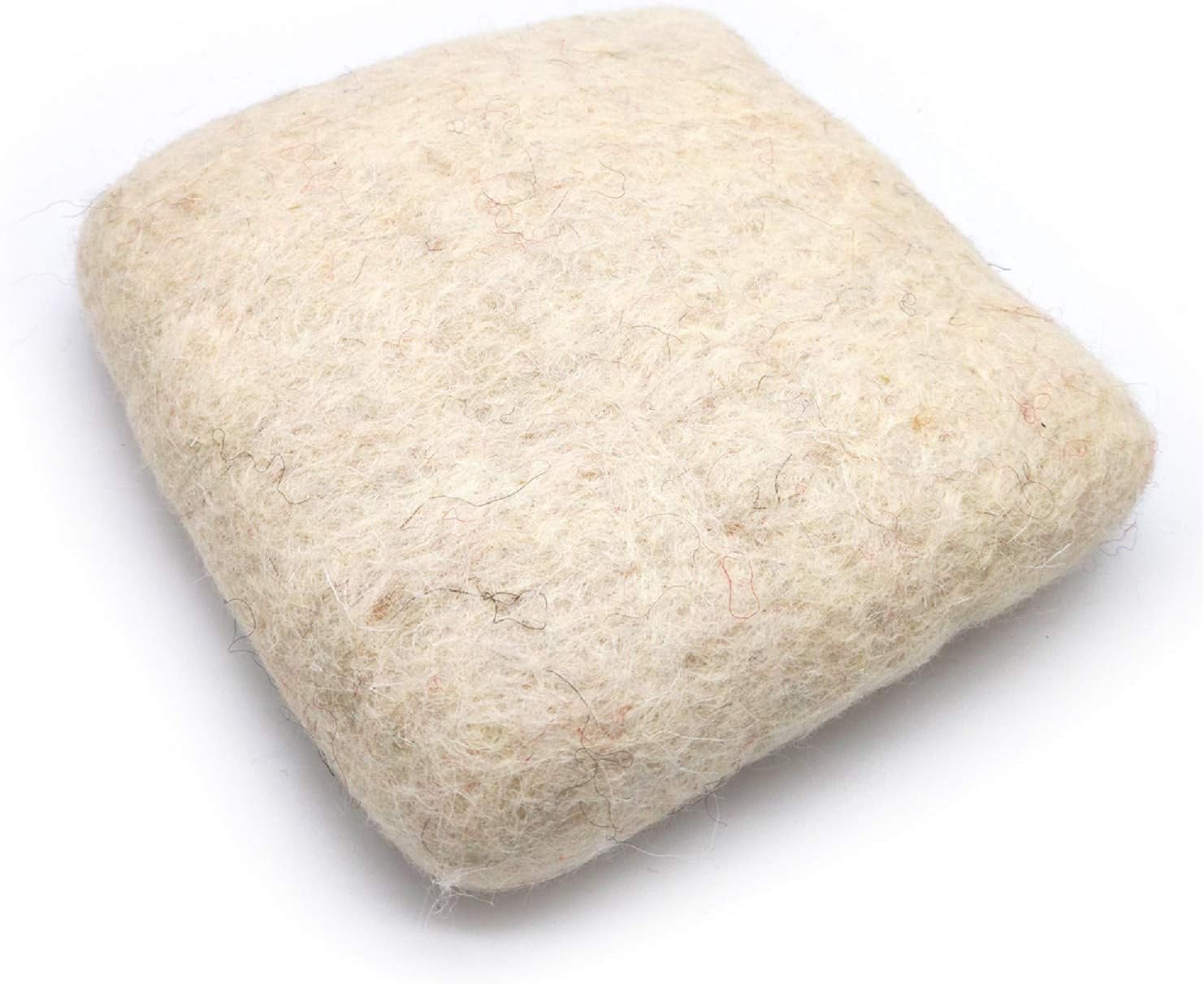 Artec360 100% Woolen Needle Felting Mat Eco-Friendly Natural Wool Mat for Needle Felting Kit 6"x6"x2" (1pc Off-White)