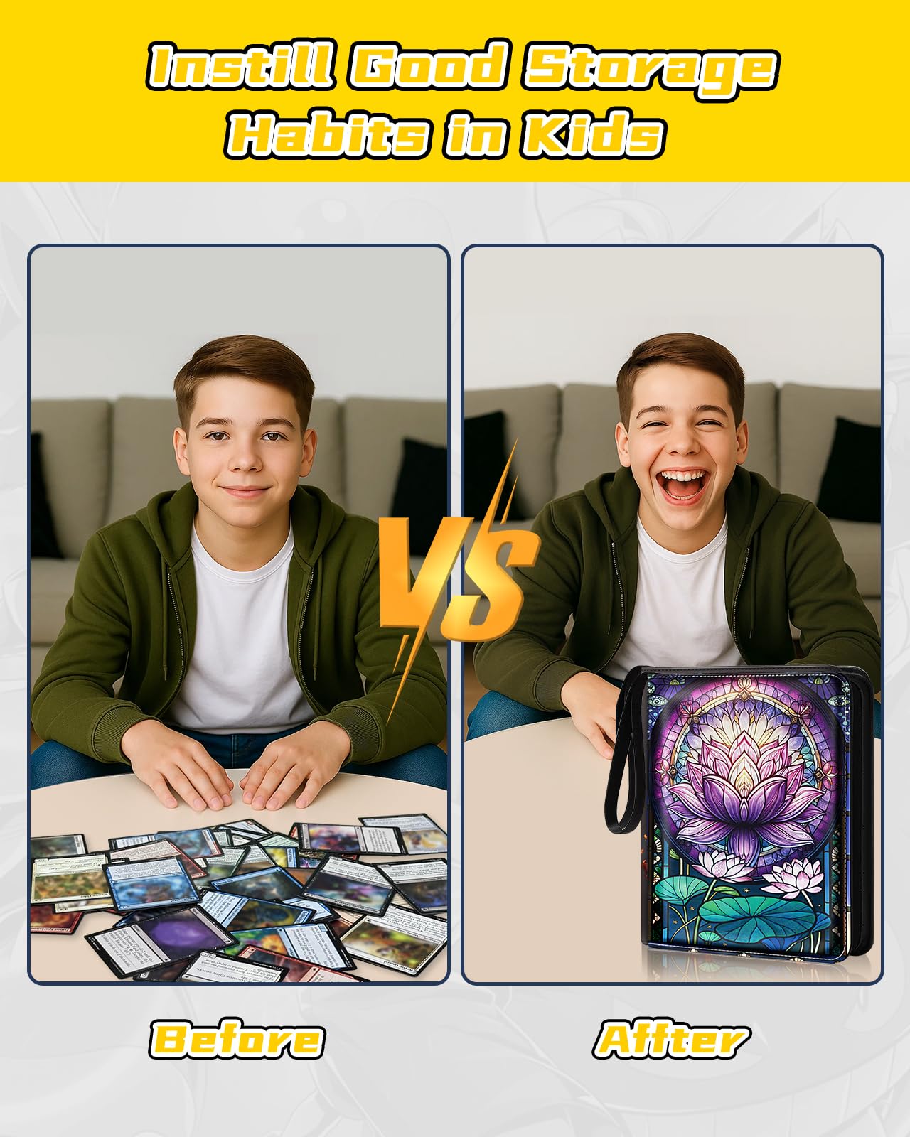 9 kieszonkowych segregatorów na karty MTG, TCG, karty do gier mieści 900 kart, kolekcja kart kolekcjonerskich, segregator z zamkiem błyskawicznym, dla mężczyzn, chłopców, nastolatków