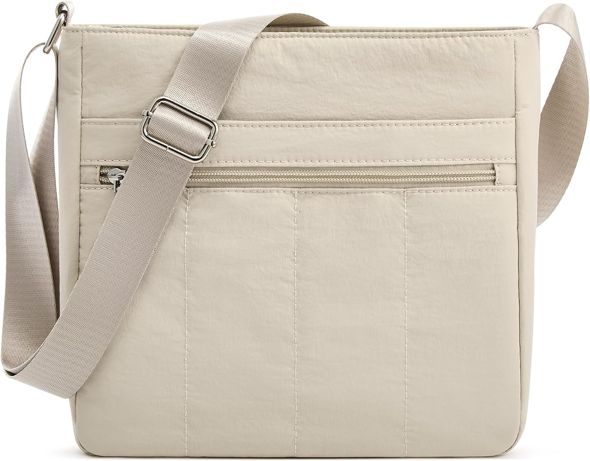 Bolsos cruzados de nailon para mujer, bolsos de hombro acolchados informales ligeros para viajes y trabajo