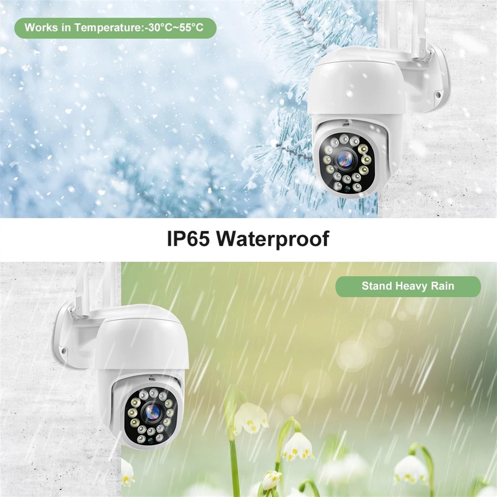 Kamera bezpieczeństwa zewnętrzna, 5MP IP 1080P PTZ CCTV ochrona bezpieczeństwa zewnętrzne automatyczne śledzenie 4X Zoom cyfrowy Mini kamera monitorująca wersja nocna Kamera bezpieczeństwa domowego Wi