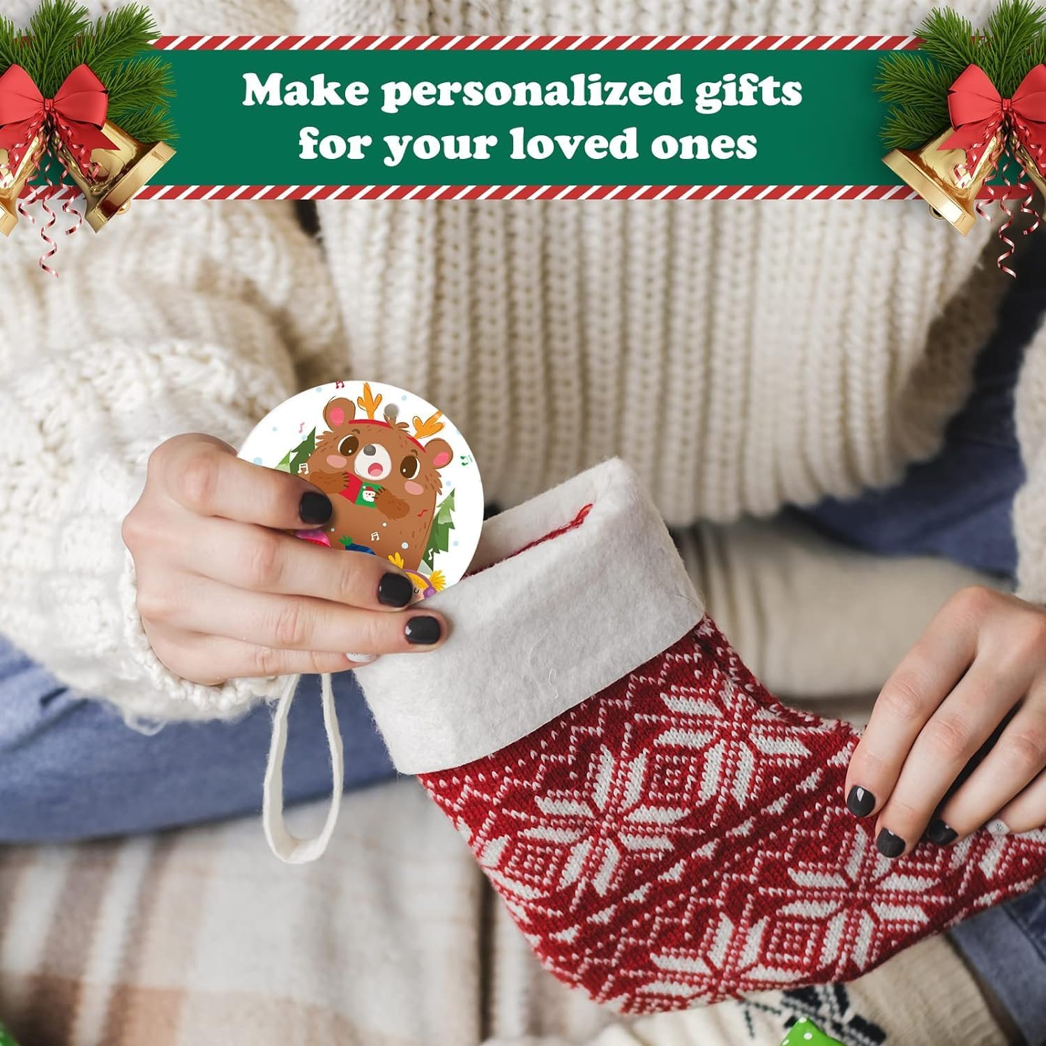 Ceramic Sublimation Ornaments Blank Christmas Personalized Ornament 20 PCS 3.5 Inch Round White Bulk DIY Chritsmas Tree Decoration - Image 6