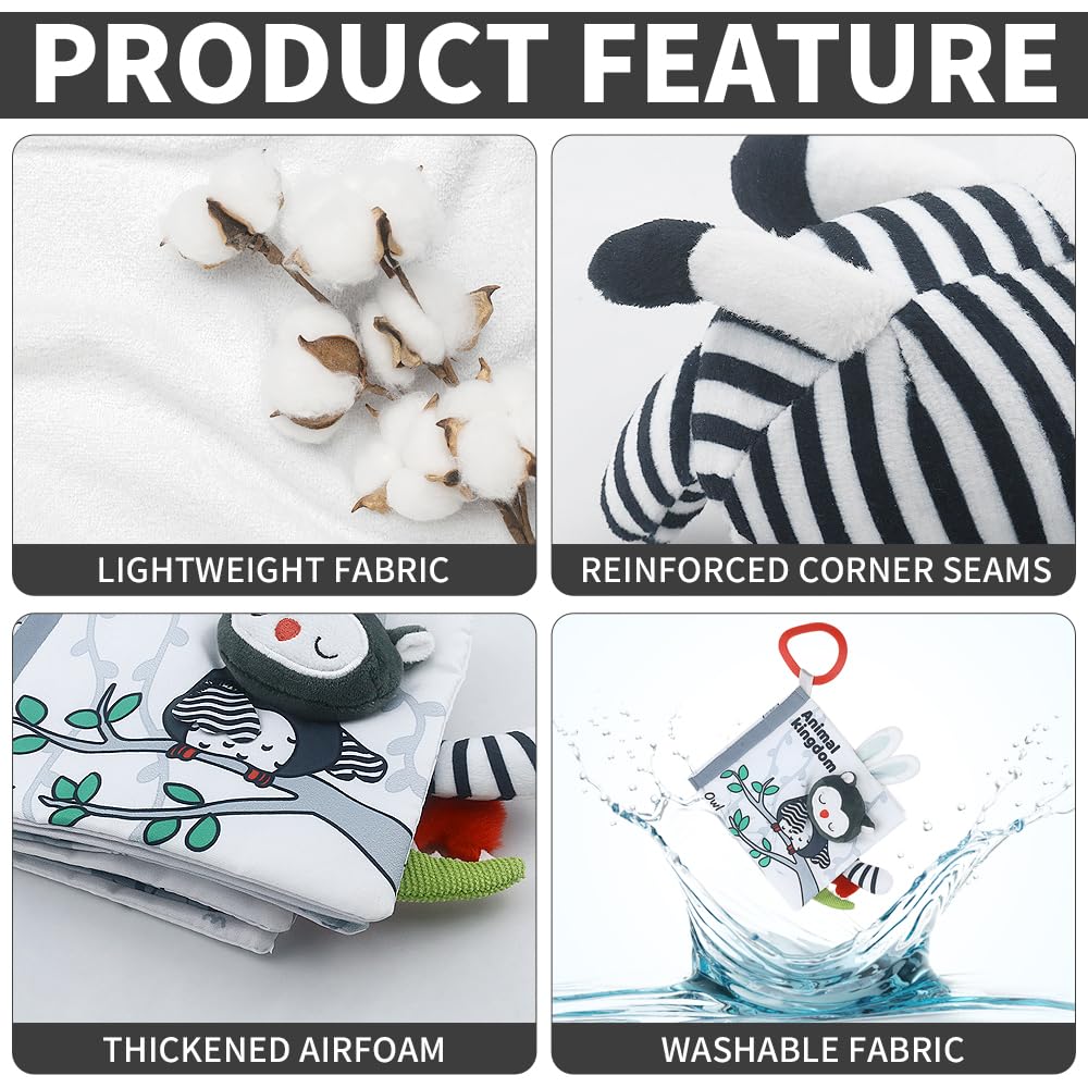 Caterbee Baby Activity Travel Mobile Arch Toy, Black and White Crib Toys (Animal)