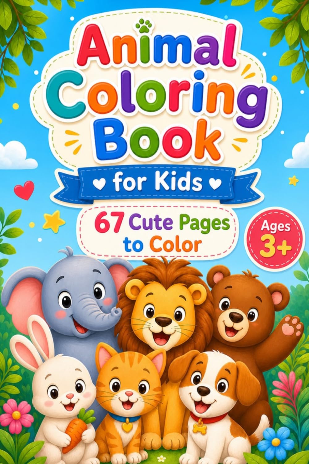Animal Coloring Book for Kids: 67 Cute Pages to Color