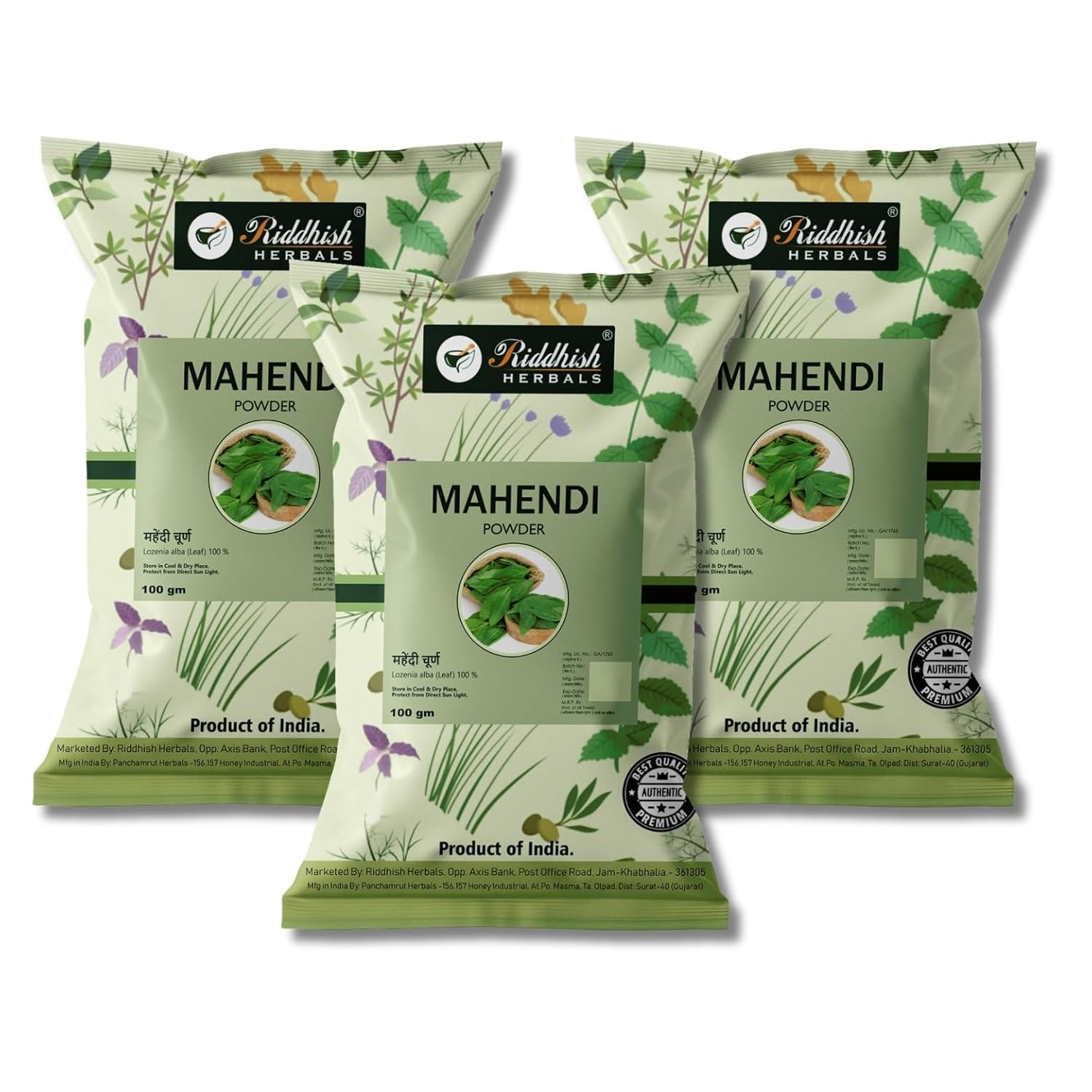 Mehendi Powder Natural Henna Hair Color and Conditioning Powder 100g Pack of 3 Plant Based Hair Care for Soft and Shiny Looking Hair