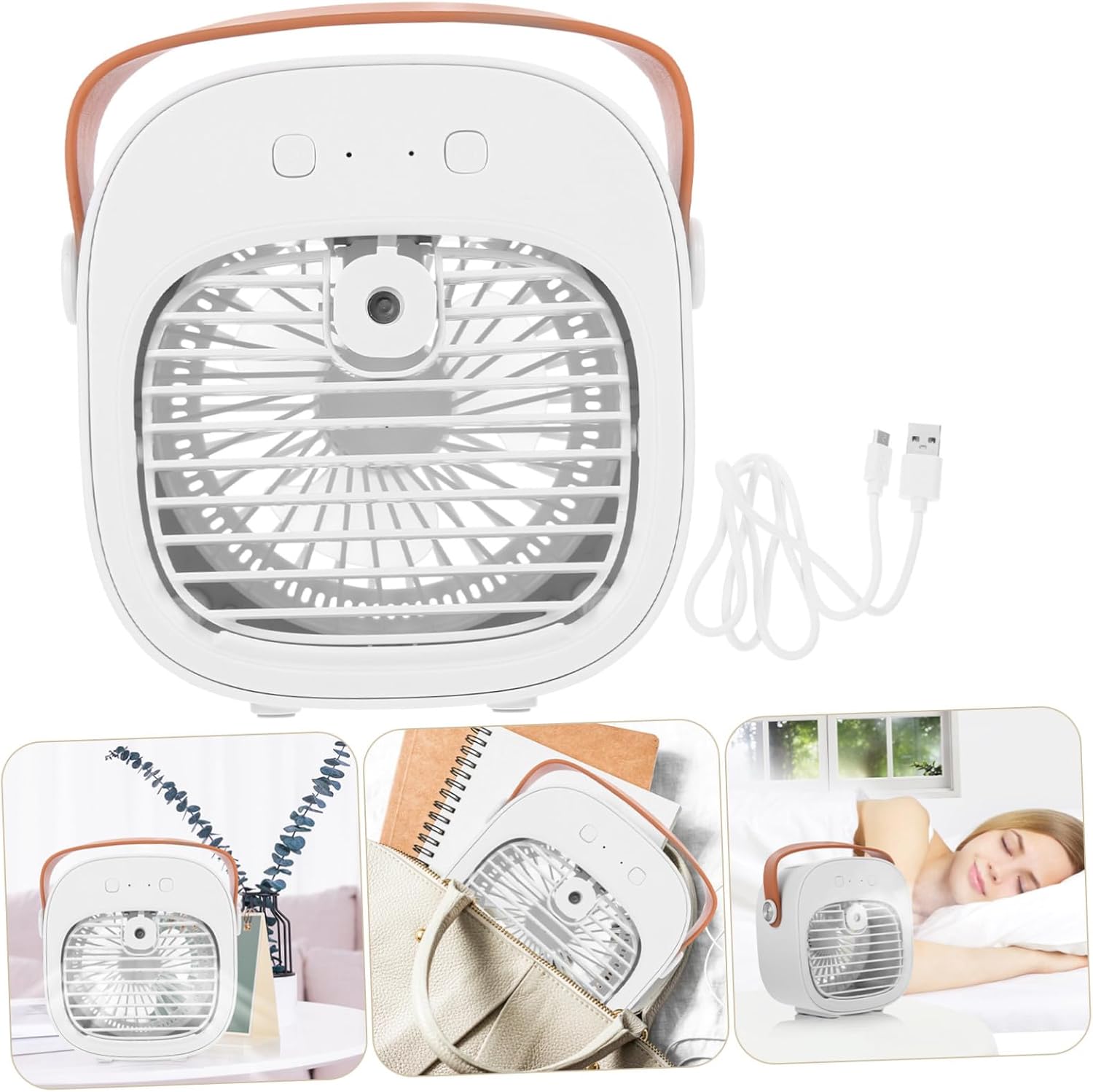 Rechargeable USB Desktop Cooling Fan Portable Mini Table Fan for Office Bedroom Dormitory Travel Summer Use Lightweight and Quiet Air Circulator