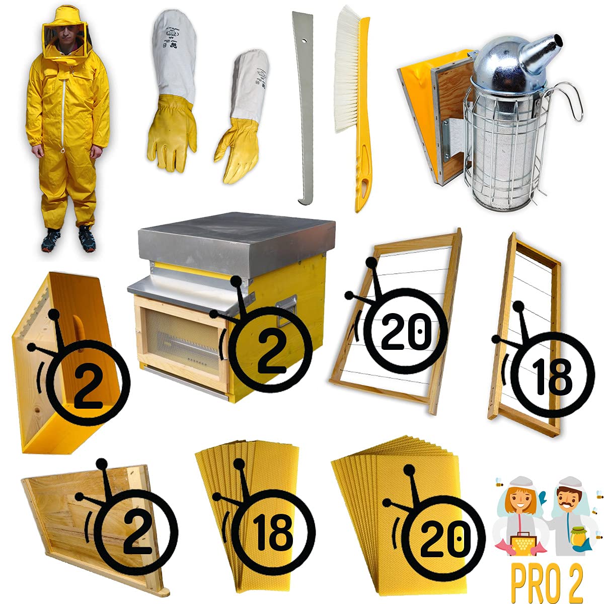 Kit Apicoltura PRO 2 | Stock 15 Pezzi | Apistica Italiana