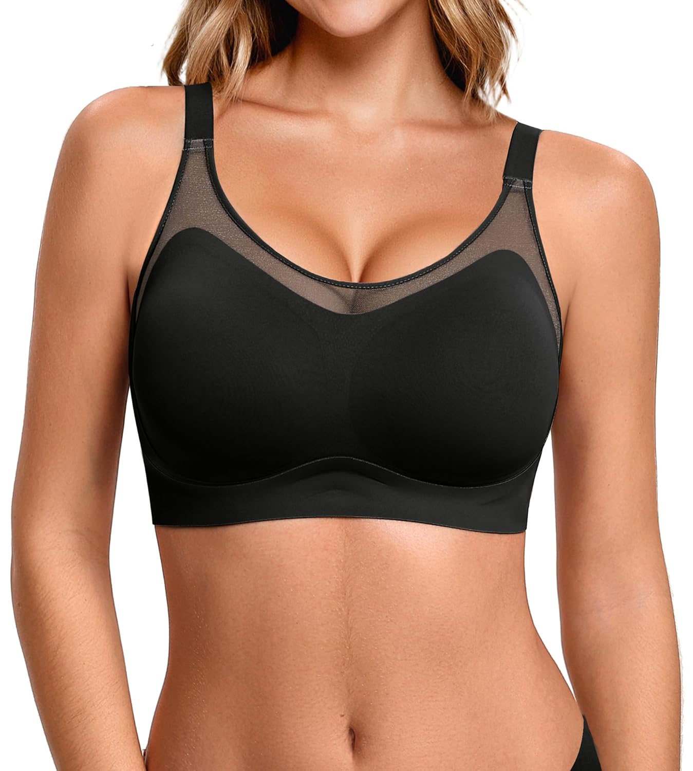 Avidlove Womens Wireless Jelly Bras No Underwire Seamless Push Up T Shirt Bra Mesh Full Coverage Everyday Bralettes