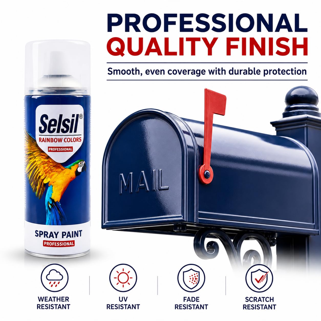 Selsil Rainbow 400 Ml Sprey Boya Siyah Parlak