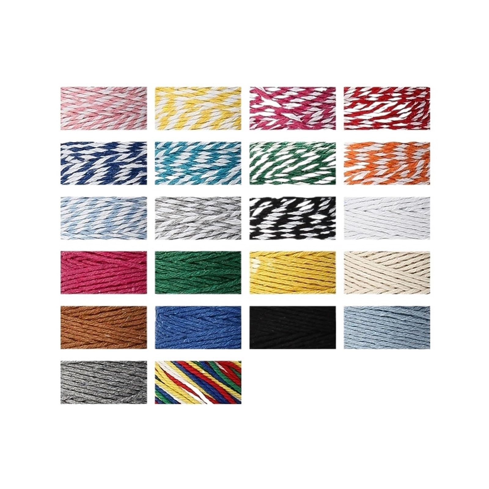 Lina, pleciona lina, 2mm 100M bawełniany sznurek do makramy wielokolorowy rękodzieła DIY Handmade(16)