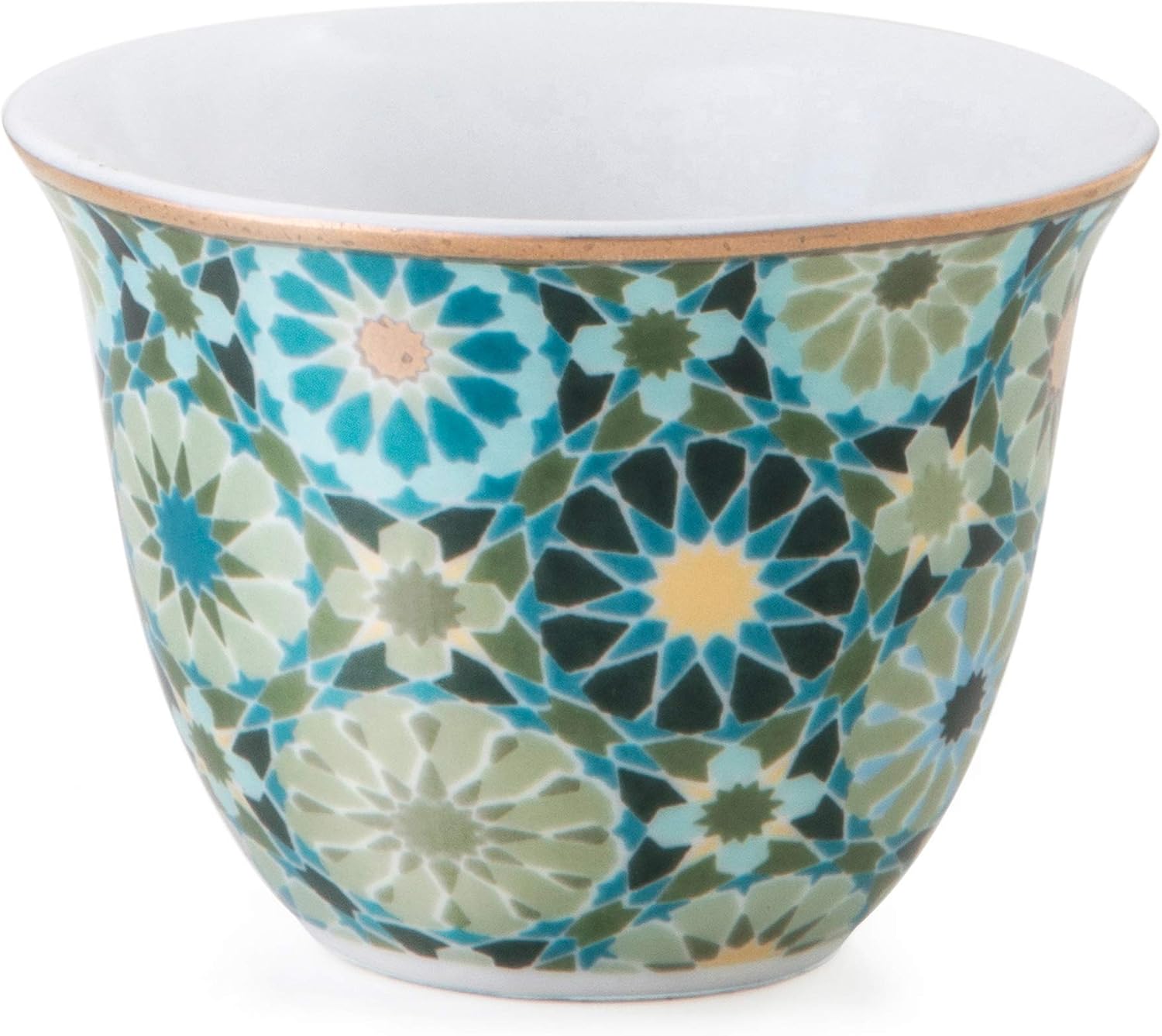 Images d'Orient Coffee Cups – Set of 6 Porcelain Espresso Cups, Andalusia Design, 60ml (2 oz) Each, Elegant & Durable, Microwave & Dishwasher Safe