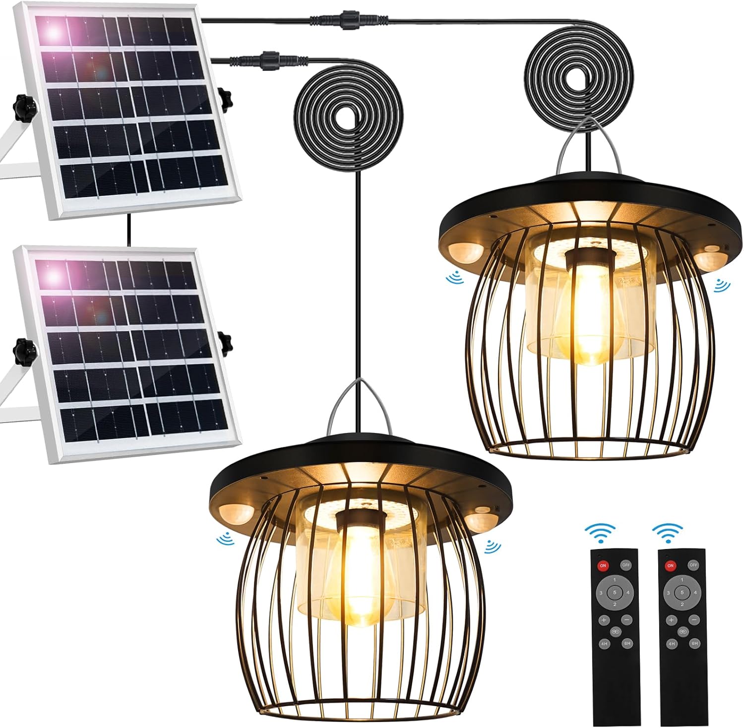 Solar Shed Light Indoor Outdoor, Solar Gazebo Lights Work in Daytime with Dual Motion Sensor/5 Modes/Remote Control, Waterproof Garage Lights with for Porch Shed Garage Barn