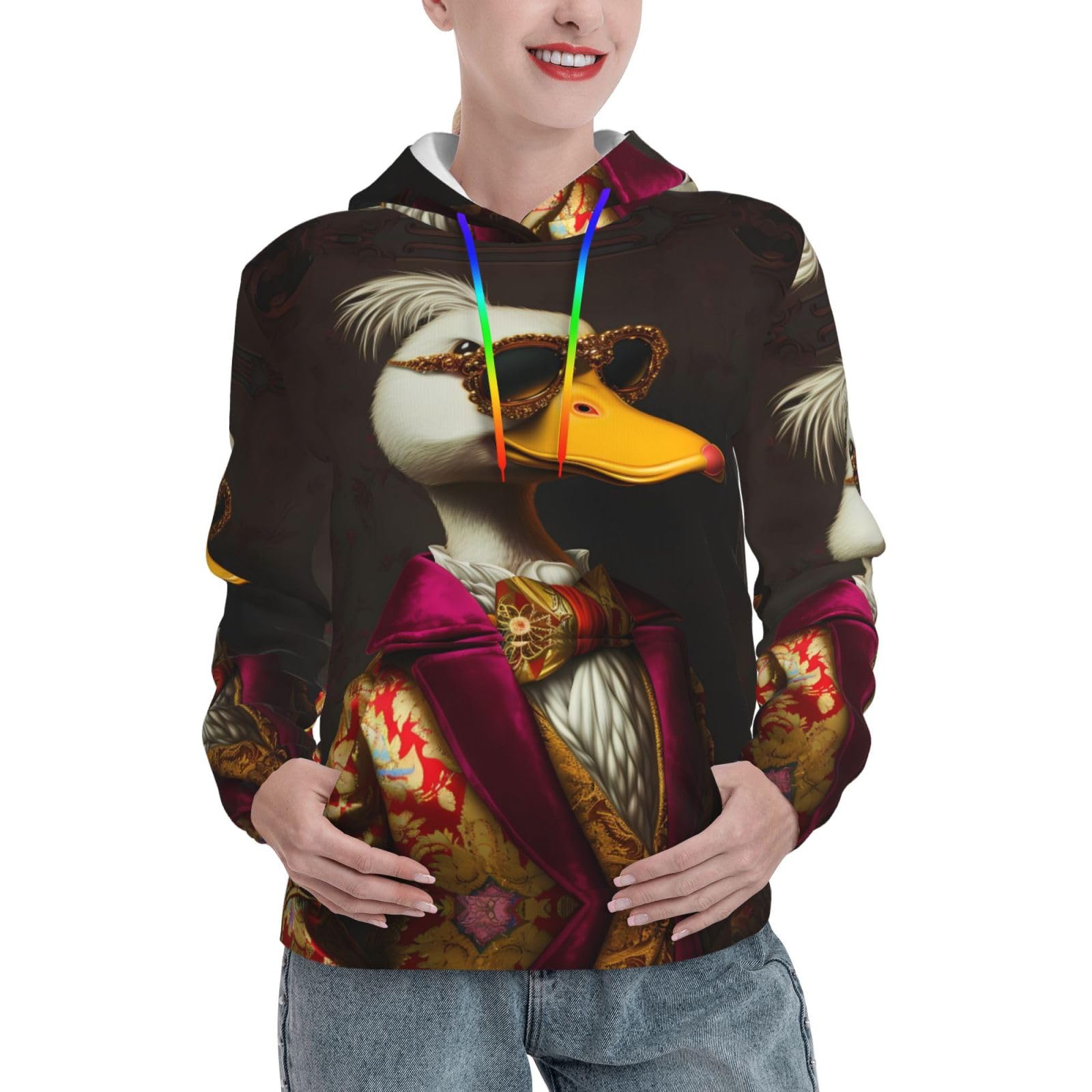 Noble Style Duck Women's Hoodies Pullover - Long Sleevve Lightweight Casual Sweatshirts for Women with Pocket