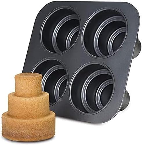 Chicago Metallic - Molde para tartas (4 cavidades, 10.6 x 9.60 x 4.5 pulgadas/27 x 24 x 11 cm)