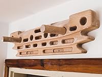 Vista 5 de FingerPeg 1.0 Hangboard – Tabla de entrenamiento de fingerboard para escalada con barras de dominadas – Elegante tabla de escalada de madera