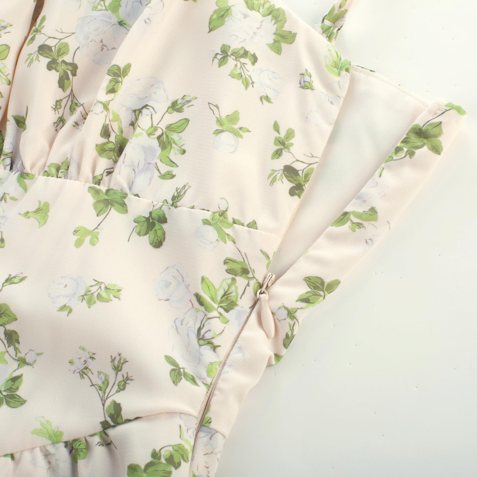 Scarlet Darkness Summer Sundress for Women Floral Sleeveless Spaghetti Strap Dress: Green Floral Medium