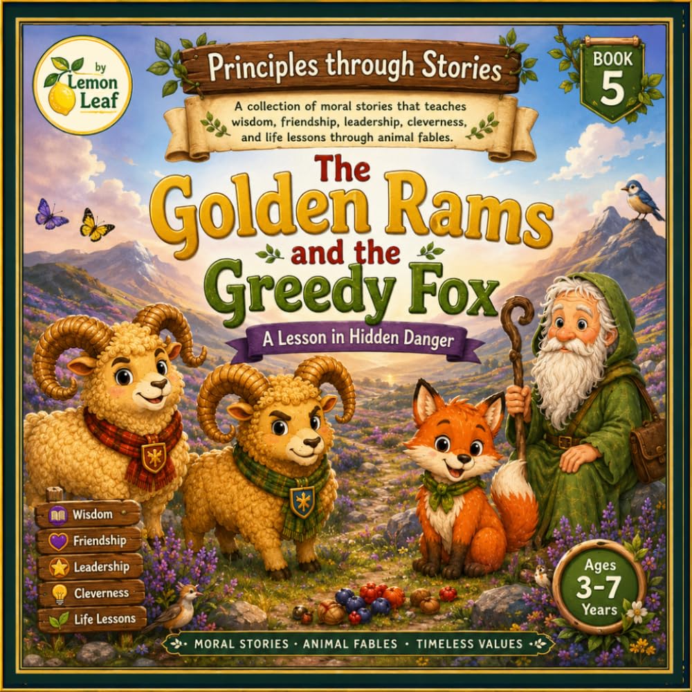 The Golden Rams and the Greedy Fox:A Lesson in Hidden Danger for kids, toddlers, preschool, early readers age 3-7: Moral story that teaches courage, ... animal fable (Principles through stories)