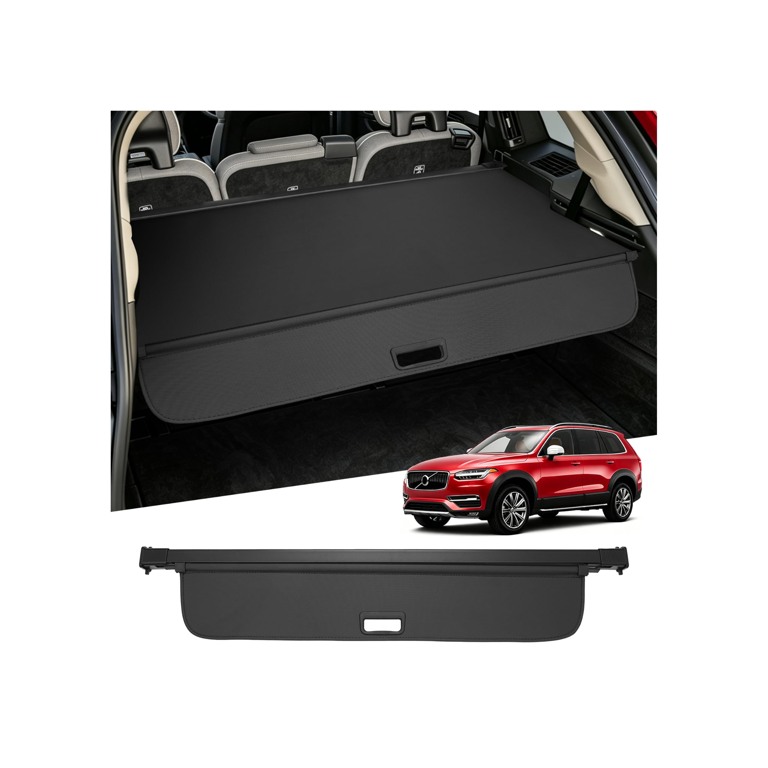 Powerty Cargo Cover for 2016-2025 Volvo XC90 Accessories, Canvas