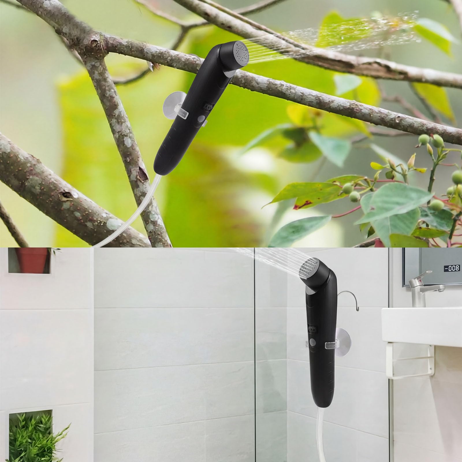 tragbare Außendusche,handgeführte elektrische Dusche,IPX6 wasserdicht,USB-Aufladung,eingebaute Batterie,kompakt und tragbar,geeignet für Outdoor-Camping,Strandbaden,Wandern,Haustierbaden
