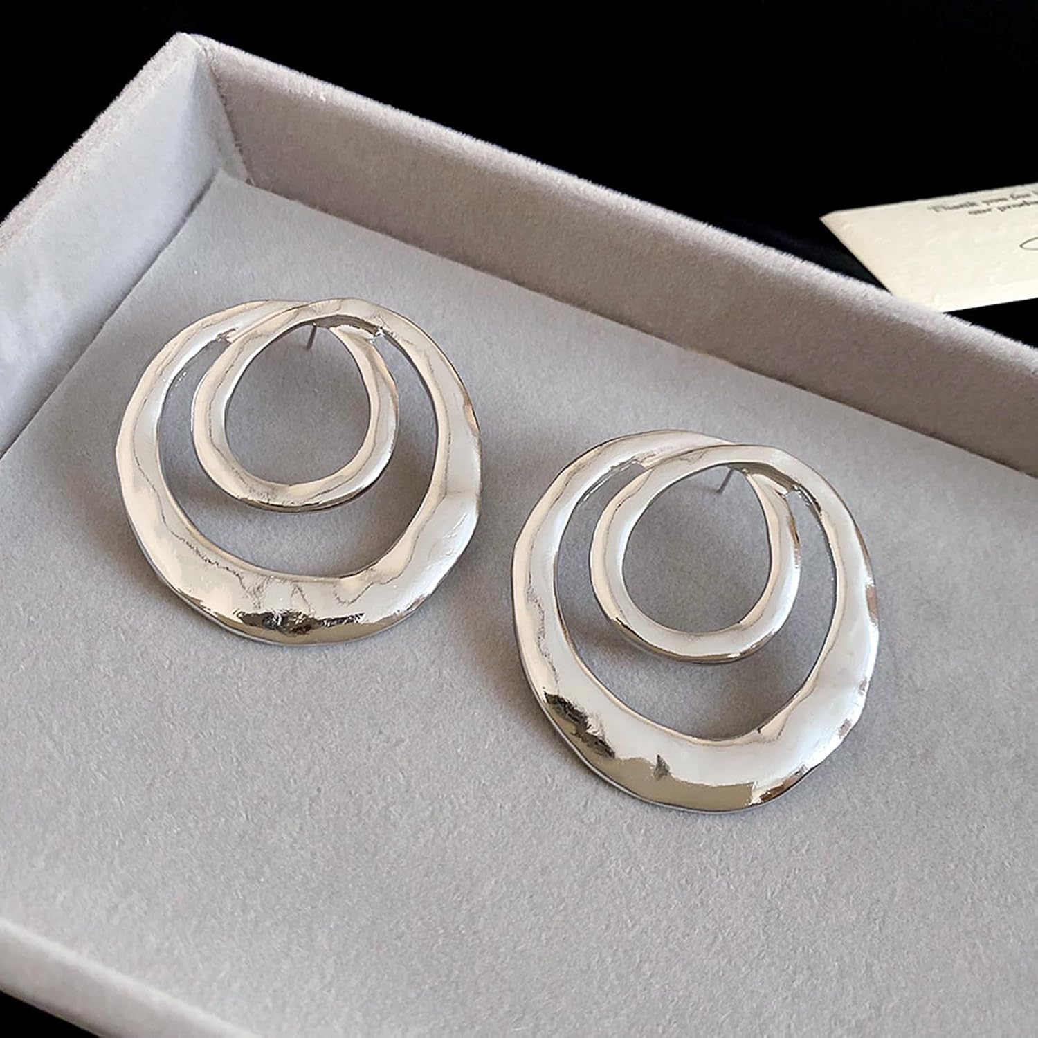Gold Chunky Geometric Big Dangle Earrings for Women Large Round Statement Drop Earrings Circle Geometric Dangling Earring Simple Jewelry Accessories Gifts