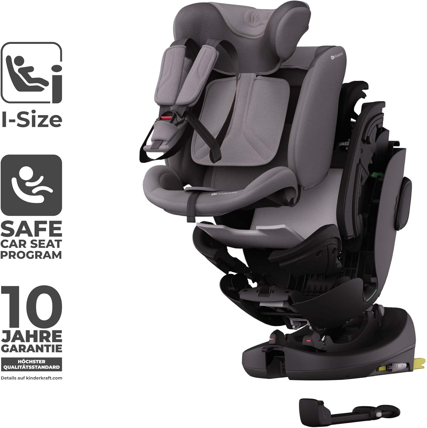 Exploded view of the Kinderkraft Endura Safe Car Seat showing internal structure and padding