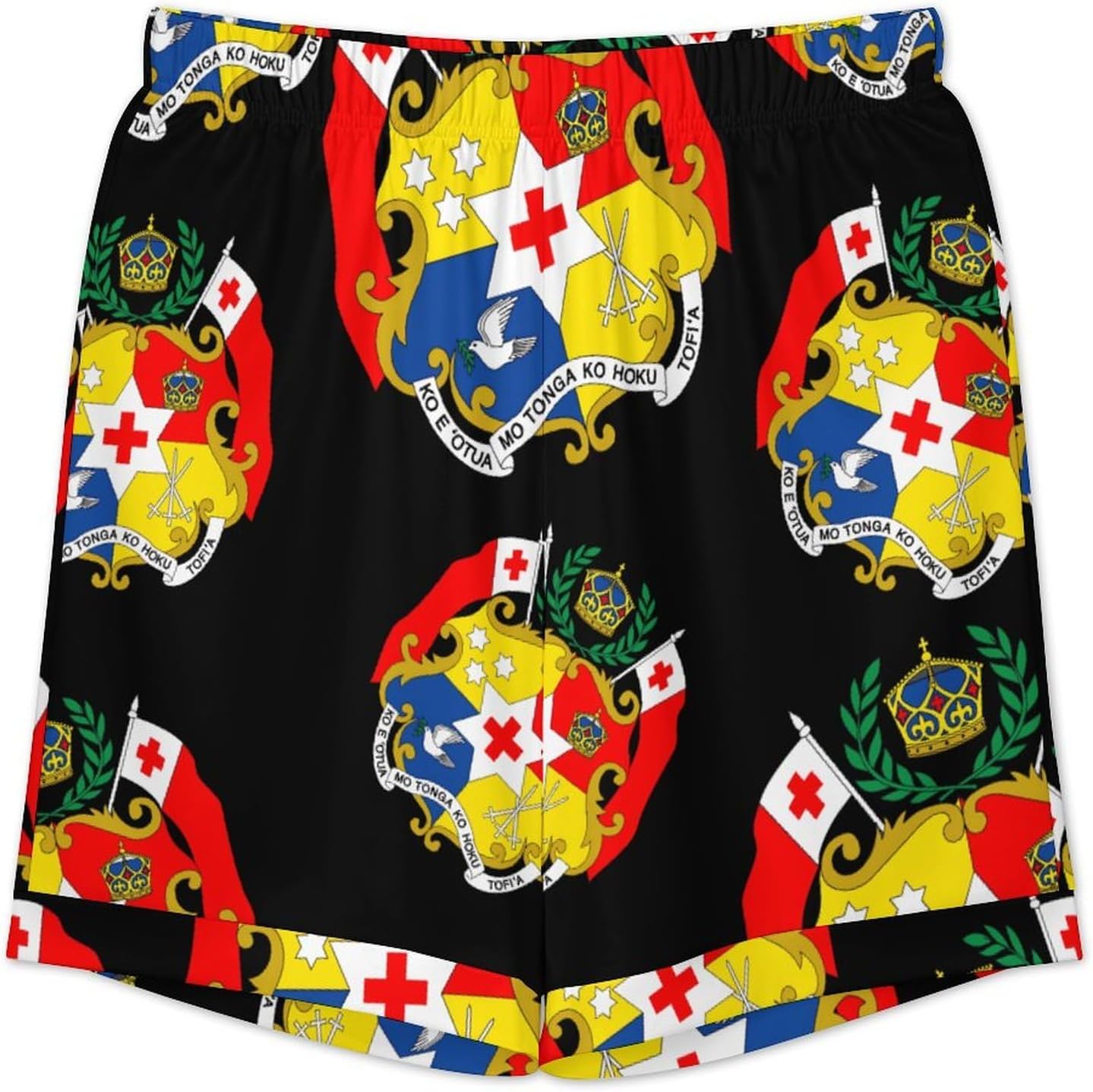 Tonga National Emblem Tongan Men's Short Sleeve Pajama Set Satin Silk Like Lounge Sleepwear
