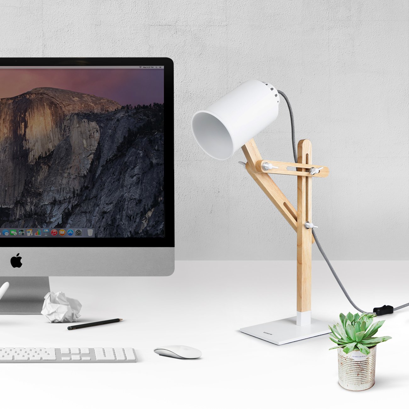 Amazon.com: tomons DL1005US-W Led Desk Lamp Wooden Multi-Angle