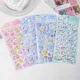 Winnges 4枚セッ3D立体シールお子様向けパフステッカー 子供用3Dシール - かわいいシジュウカラの動物用デカール - 3Dキャラクターステッカー,ノート・スクラップブッキング・カメラ,携帯電話飾り用 DIY用 手帳用 貼り付け可能 手芸用品大容量 スマホケース 手帳 diy (D3)