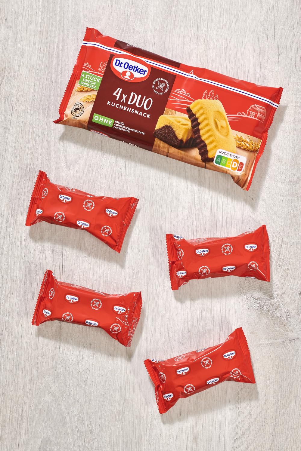 Dr. Oetker Kuchen-Snack Duo - 10er Pack heller Rührkuchen und Schokorührkuchen, vier Stück Mini-Kuchen einzeln verpackt und perfekt für unterwegs, 10 x 140 g Snack-Küchlein