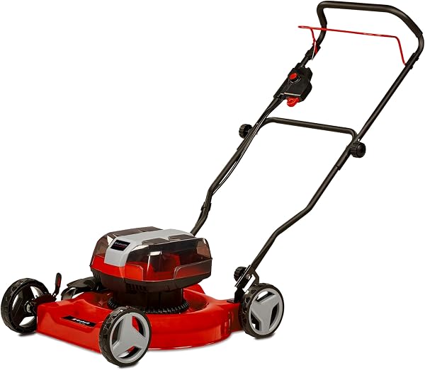 Tondeuse à gazon sans fil 48 cm sur batterie, châssis acier, 6 hauteurs de coupe, 2 x 18 V