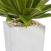 Vista 2 de Nearly Natural Planta artificial de agave en maceta blanca