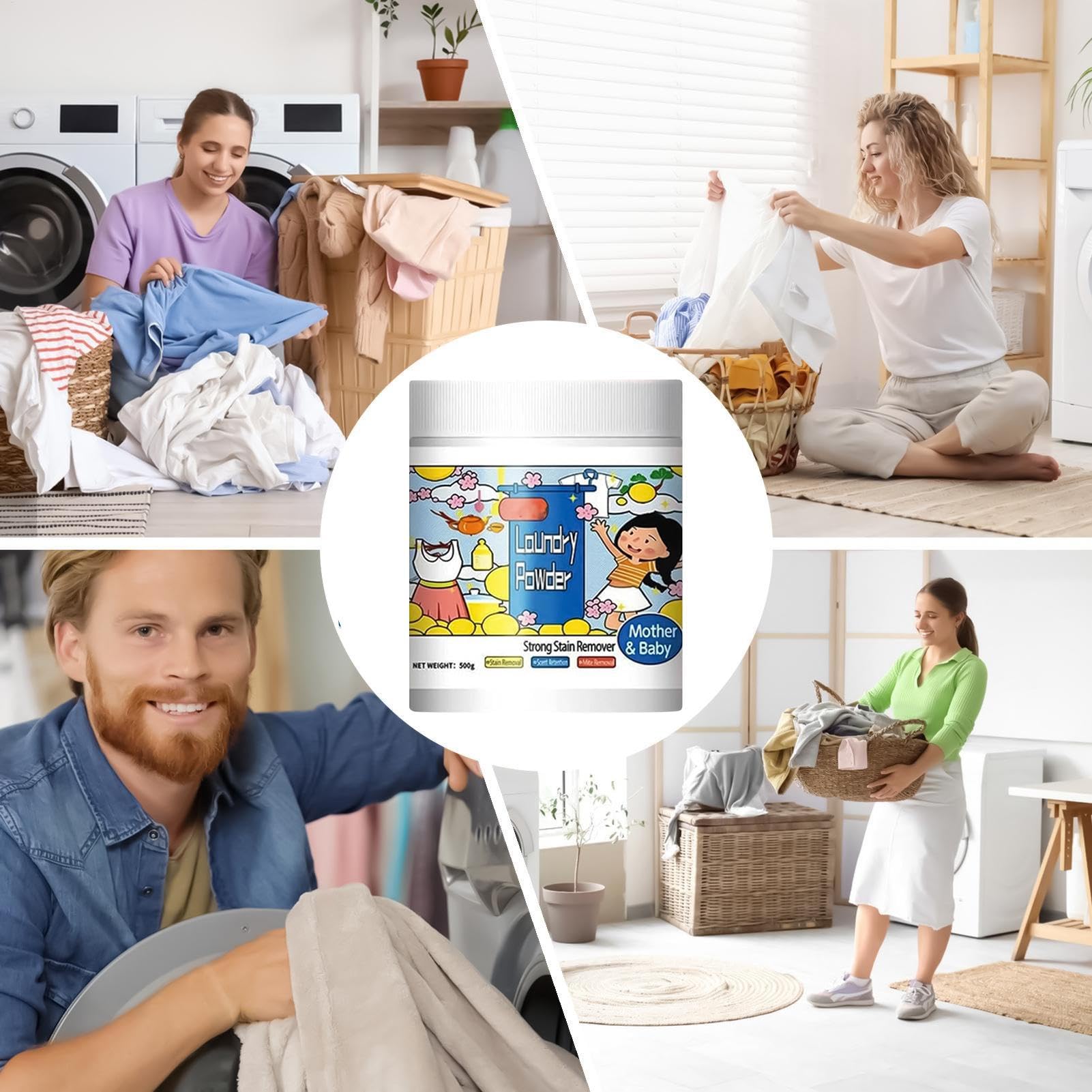 Lessive en Poudre - Nettoyage Profond en Toute Sécurité Formule Ultra Concentrée et Douce | Poudre À Oxygène Polyvalente Pour Détacher Les Taches,pour Tissus Sensibles Lavage de Draps Intérieur Maison