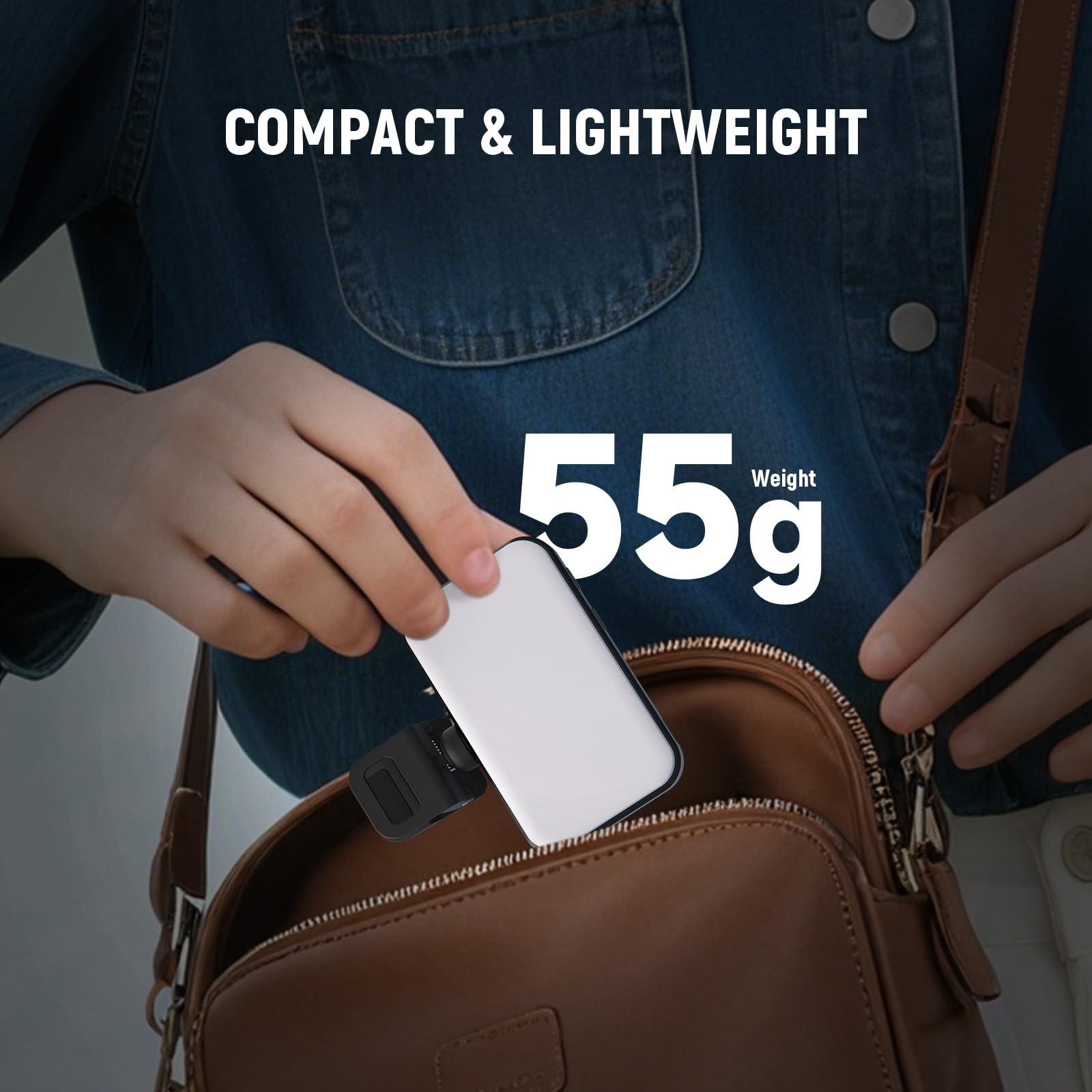 NEEWER wersja LED lampa do selfie, 54 diody LED, plastikowy klips na telefon, oświetlenie do iPhone'a, CRI88 650 mAh, przenośna do komputera, laptopa, kamery internetowej, zoomu, wideokonferencji