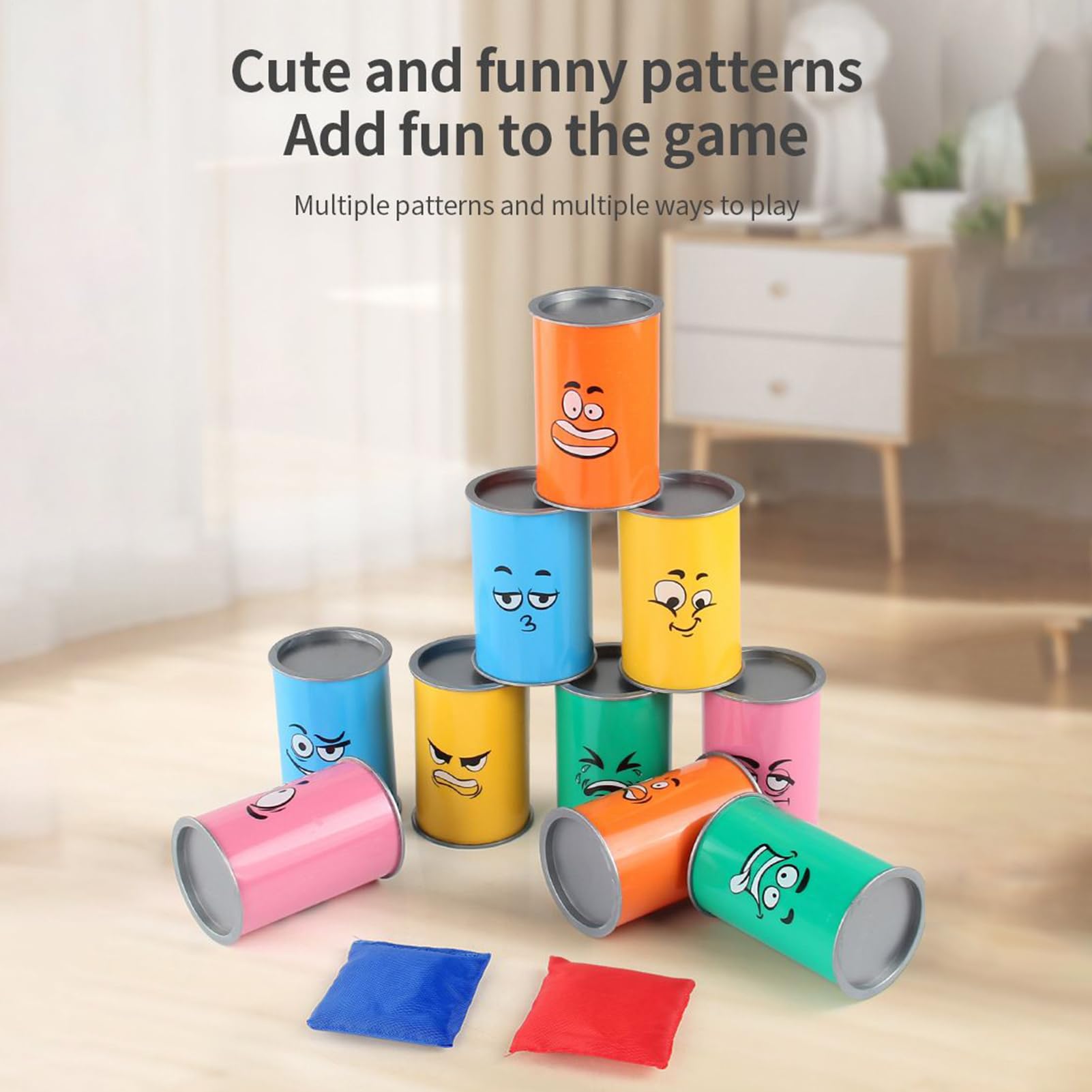 CAN Bean Bag Bag Games - 10,2x7cm, zabawna gra imprezowa dla dzieci ze światłami LED do zabawy na świeżym powietrzu w pomieszczeniach, wakacyjna rozrywka między interaktywnym wyzwaniem