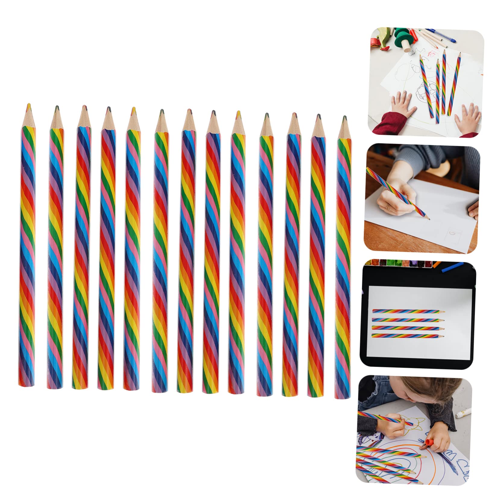 Angoily 4 Sätze Teiliges Bunter Zeichnungsstifte Für Ergonomisch Langlebig Für Zeichnen Malen Und Schreiben Regenbogenfarben Für Junge Künstler 20 Stück * 4