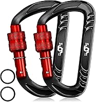 Vista 24 de 12kN (2697 lbs) Heavy Duty Carabiner Clips, for Securing Pets, Outdoor, Camping, Hiking, Hammock, Dog Leash Harness, Keychains
