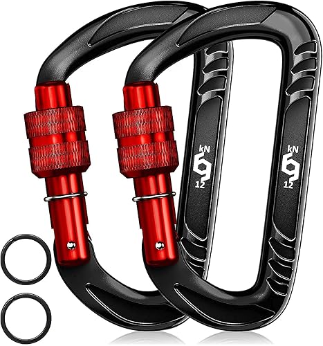12kN (2697 lbs) Heavy Duty Carabiner Clips, for Securing Pets, Outdoor, Camping, Hiking, Hammock, Dog Leash Harness, Keychains