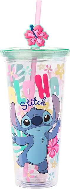 Silver Buffalo Aloha Island Plastic Cold Cup, Lilo and Stitch