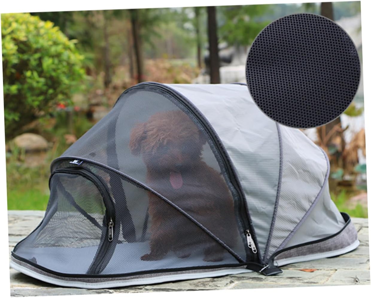 Yardwe Portable Breathable Pet Tent for Cats and Dogs Dog Carrier Mat Design for Indoor and Outdoor Use Grey Color for Travel and Camping